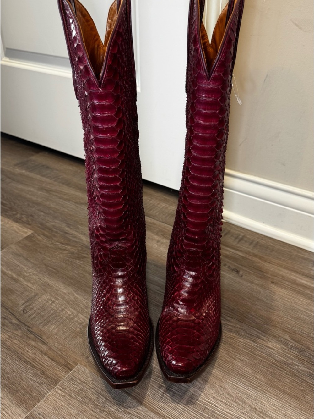 Ariat Sterling Emery StretchFit Western Spicy Red Python Boots - Picture 4 of 16